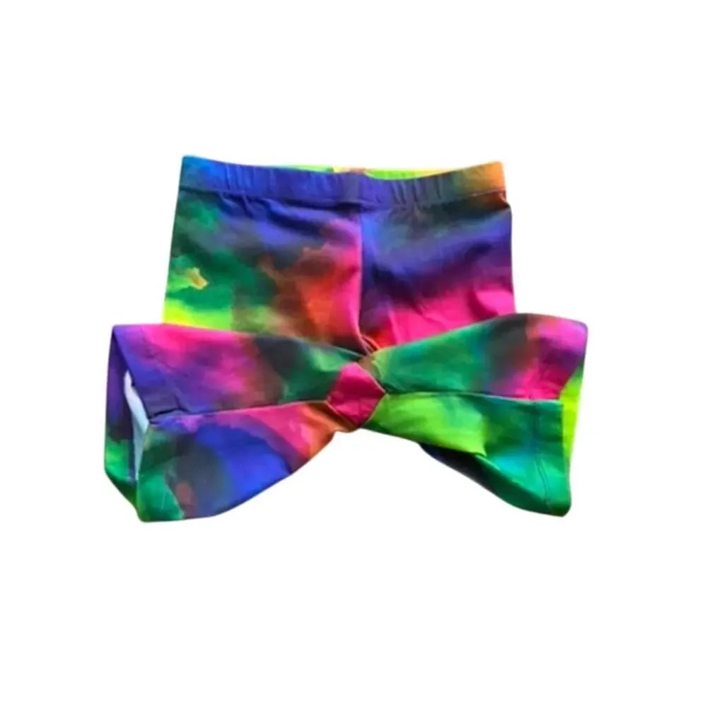 Vintage 80s 90s Goobeez Neon Splash Bike Shorts Cotton Spandex Medium